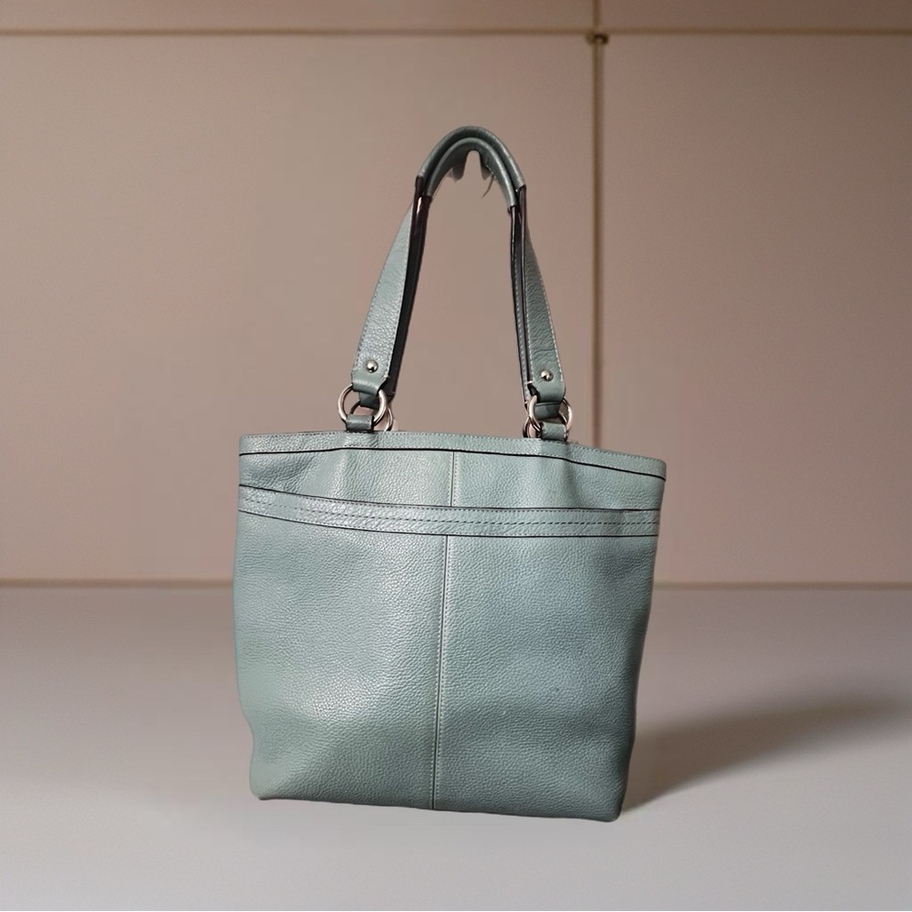 COACH (F14683) “Penelope” Sea Green Pebbled Leather Lunch Tote Bag - Picture 2 of 8